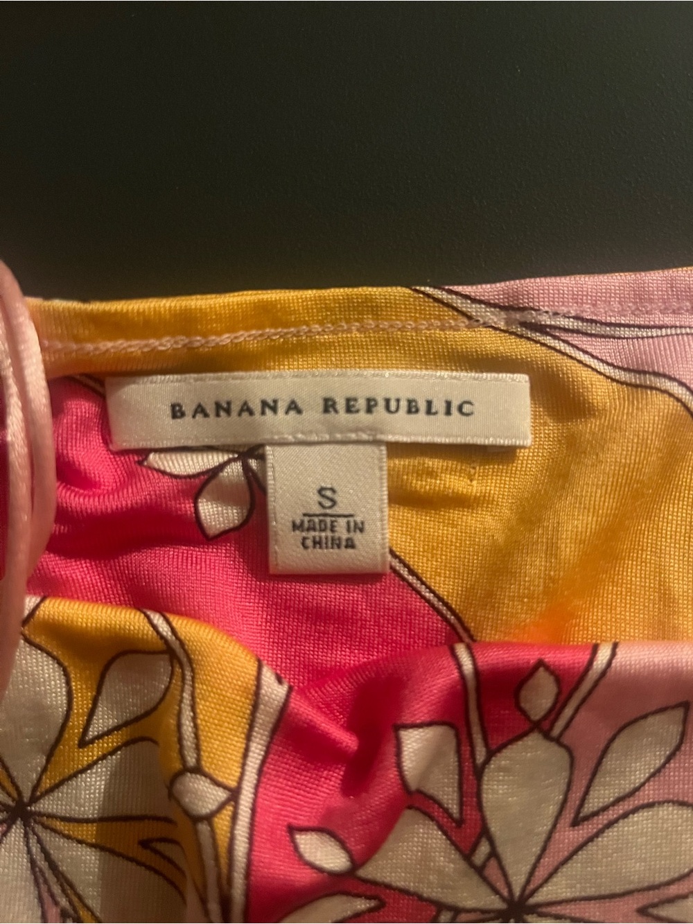 Banana Republic Pink, Yellow & White Floral Halter Top - Picture 2 of 3